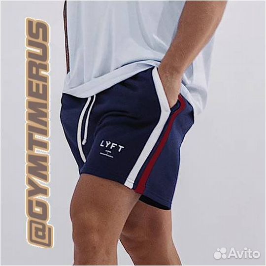 Шорты спортивные Lyft, прямые, синие