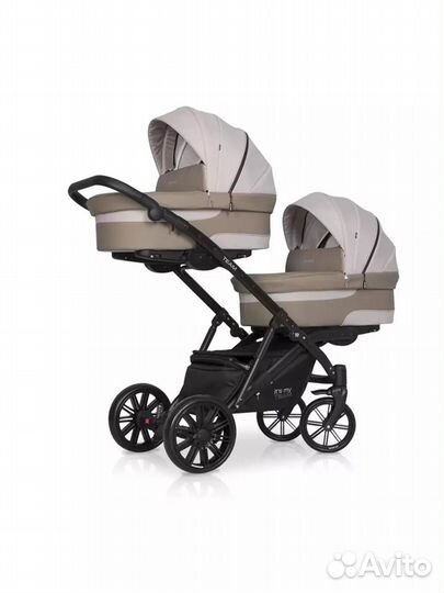 Коляска для двойни 2 в 1 Riko Team cappucino