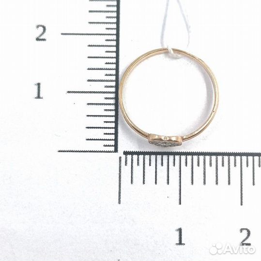 Золотое кольцо с фианитом 15р