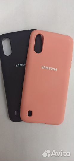 Чехол Silicone Cover (с лого) Samsung Galaxy A01