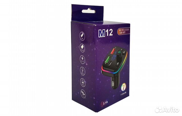 FM трансмиттер автомобильный M12 CAR MP3 Kit 3.1A