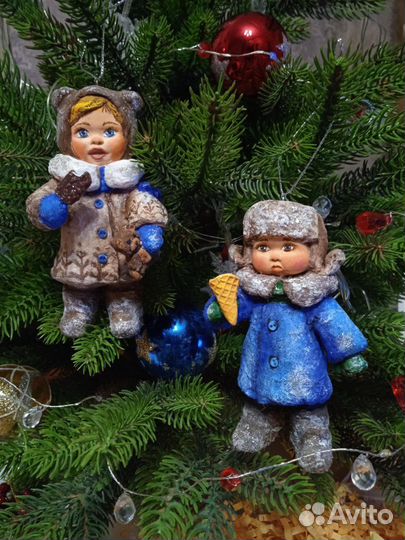 Ёлочные ватные игрушки 