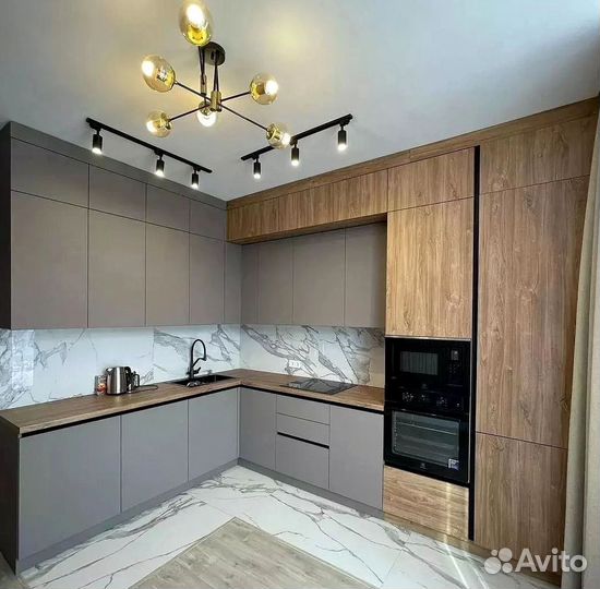 Угловой кухонный гарнитур современный