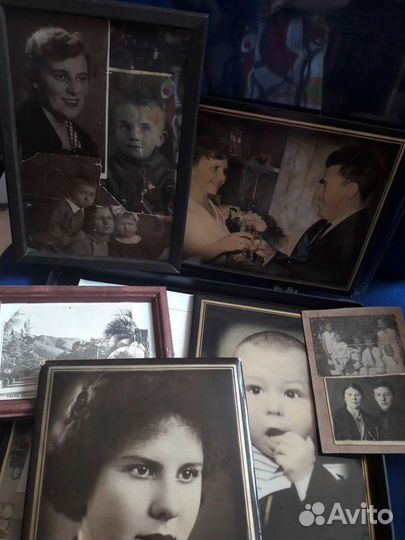 Старые фотографии, фоторамка железная