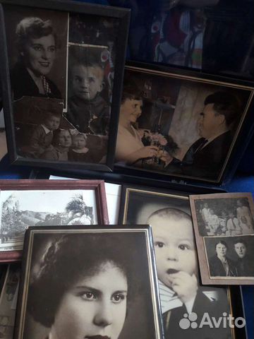 Старые фотографии, фоторамка железная