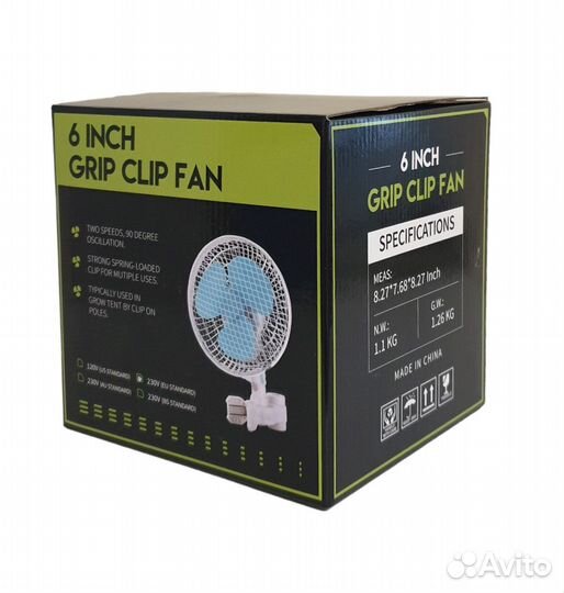 Вентилятор обдува растений Clip Fan 20 Вт