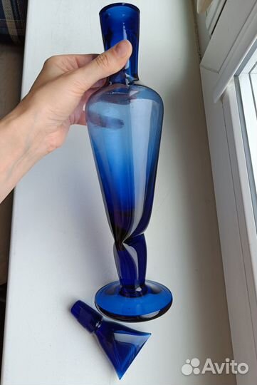 Графин и бокал синее стекло дхз Винтаж СССР