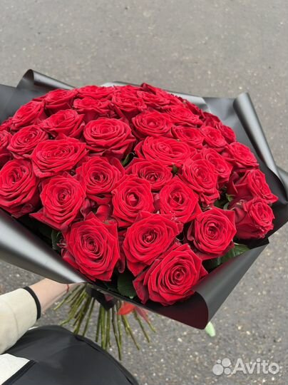 51 роза, букет из 101 розы высота 60 см/70 см