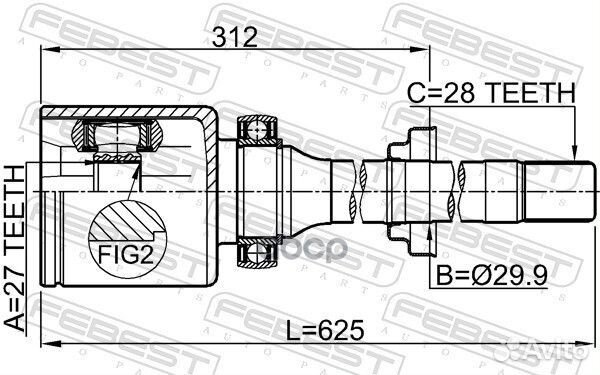 ШРУС внутренний правый 27X29.9X28 подходит для