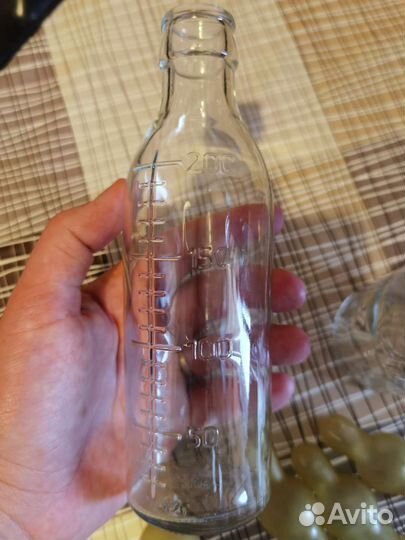 Бутылочка стеклянная СССР и соски как в роддоме