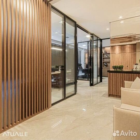 Офисная перегородка из реек