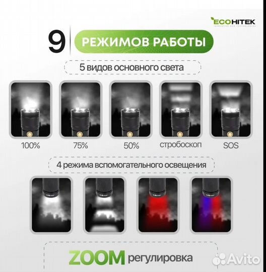 Фонарь мощный дальнобойный + power bank