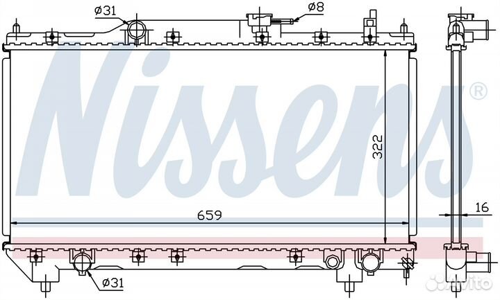 Радиатор охлаждения двс toyota avensis (1998) aven