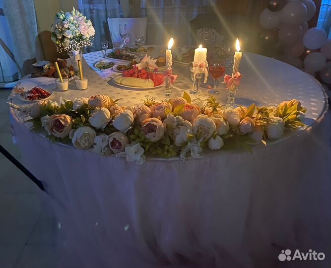 Свадебное украшение на стол