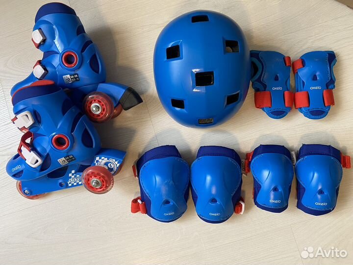 Роликовые коньки детские раздвижные, защита,шлем