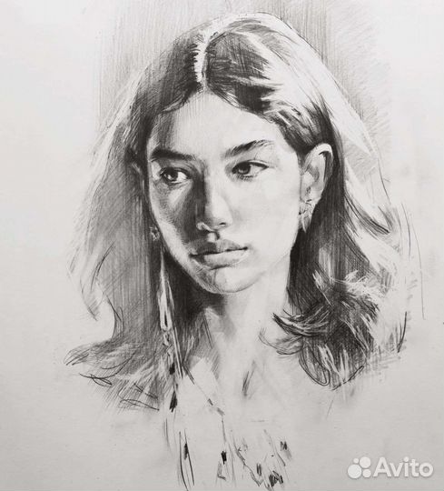 Портрет по фото на заказ карандашом