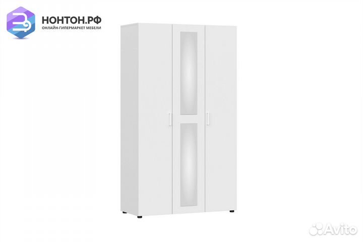 Шкаф 3-х створчатый Грейс белый текстурный