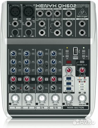 Микшерный пульт behringer xenyx QX602MP3