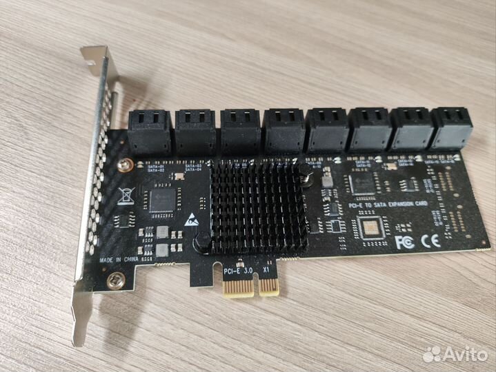 PCI E x1 плата расширения 16xsata 3