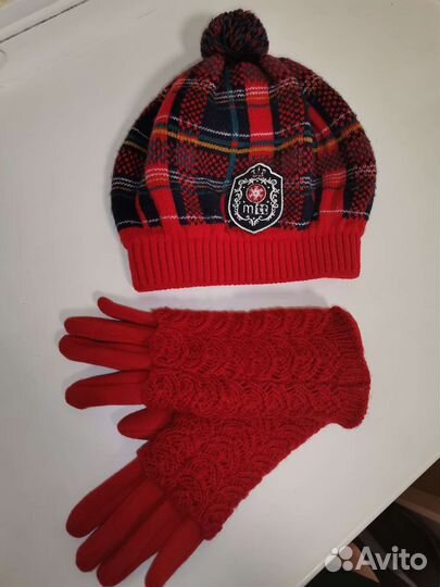 Комплект берет и перчатки шерсть
