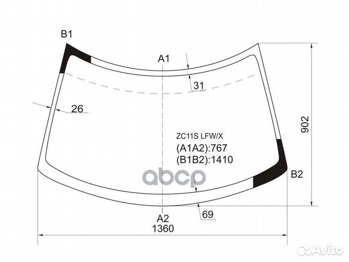 Стекло лобовое suzuki swift ZC# 3/5D 04-11 zc11