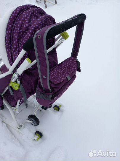 Детские санки коляска с колесами бу