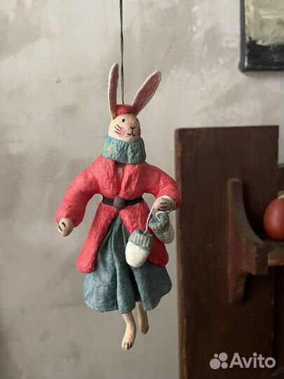 Ватные игрушки, елочные игрушки, декор, зайцы