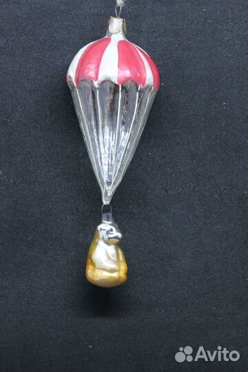 Каталожная елочная игрушка Мишка на парашюте