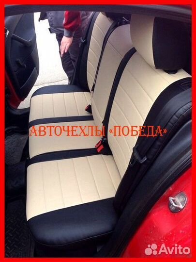 Чехлы Skoda Octavia Tour из экокожи чёрно-бежевые