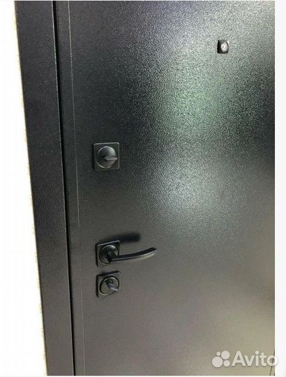 Дверь входная «Деканто 10см» Букле черный/ Серый