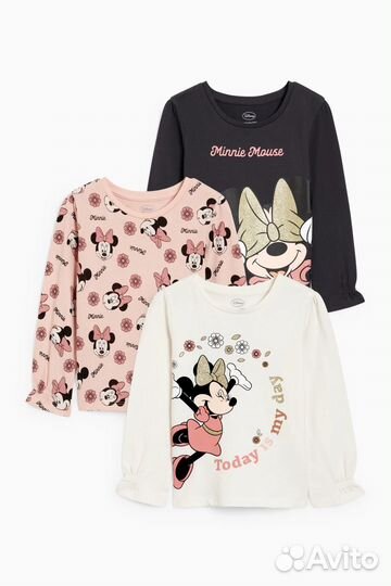 Лонгслив HM (комплект 3шт.) с Минни