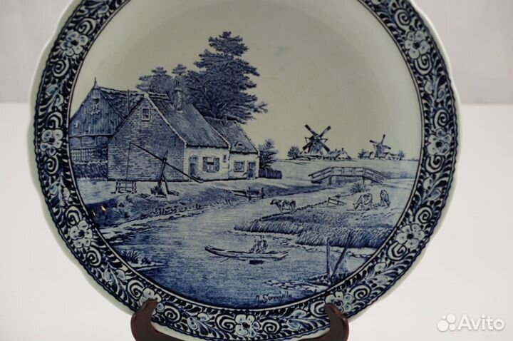 Керамическое настенное блюдо. Винтаж. boch. Delfts