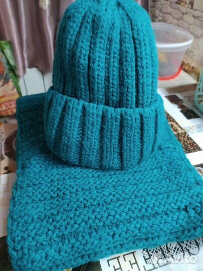 Шапка и шарф женский