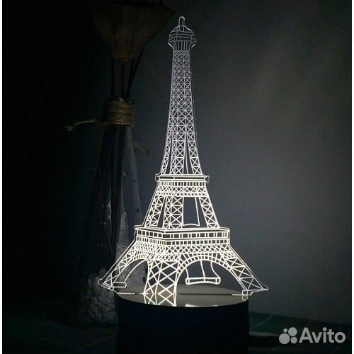 Светильник 3D Эйфелева башня