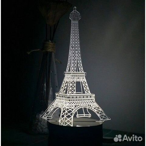 Светильник 3D Эйфелева башня
