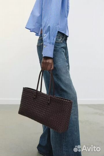 Сумка zara плетеная