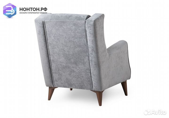 Кресло Плимут серое / коричневое