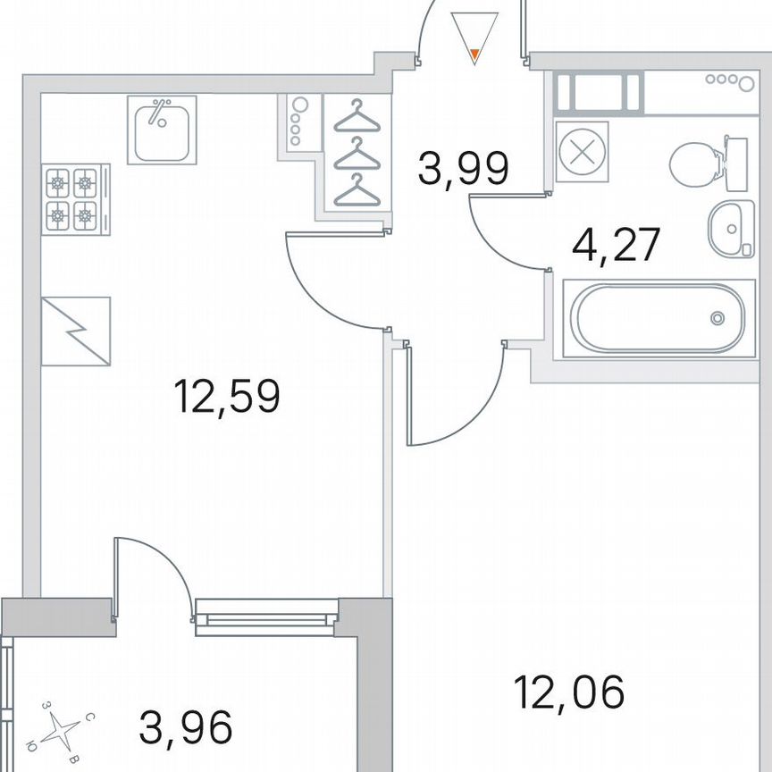 1-к. квартира, 34,9 м², 5/5 эт.