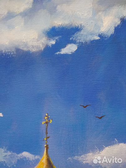 Картина маслом городской пейзаж