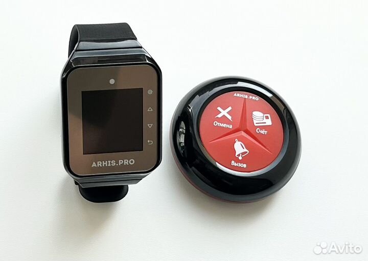 Премиальная кнопка вызова официанта и часы