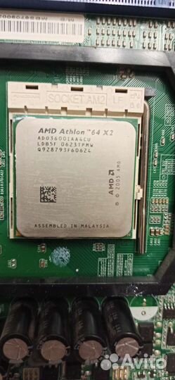 Материнская плата сокет ам2 +процессор