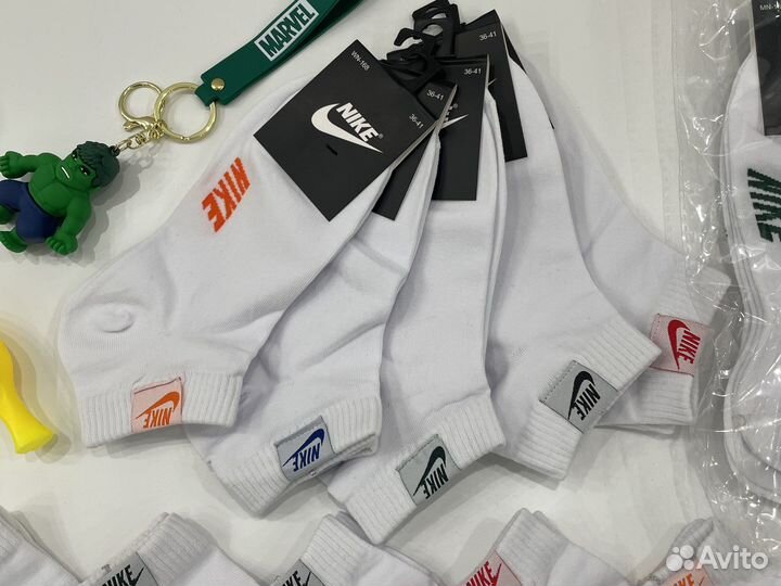 Носки nike короткие белые 10 пар 37-41