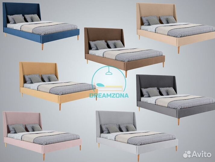 Кровать Кари с мягким изголовьем от производителя