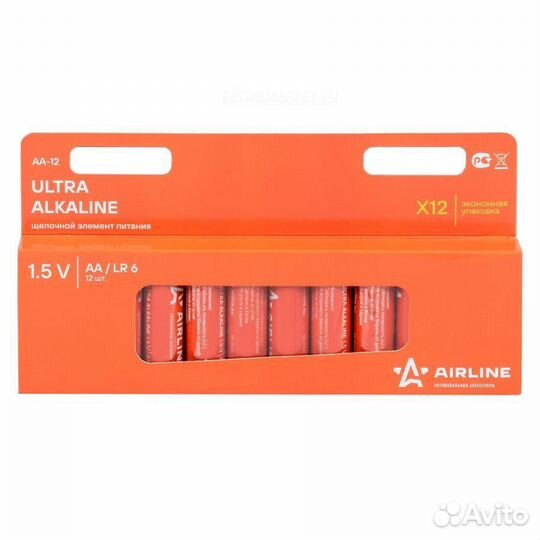 Airline AA-12 Батарейки LR6/AA щелочные 12 шт
