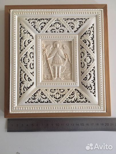 Ангел Икона бивень мамонта резная