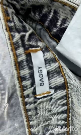 Джинсы Zara Flared Baggy Голубые