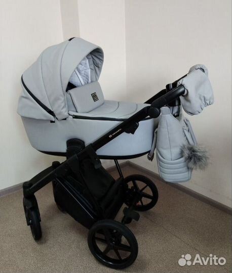 Коляска Adamex porto deluxe 3в1 цвет голубой