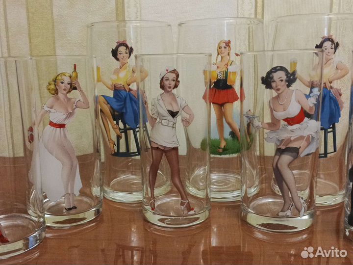 Стаканы 300мл 6 шт, пивные стаканы 2шт 500мл