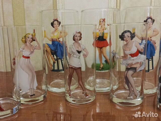 Стаканы 300мл 6 шт, пивные стаканы 2шт 500мл