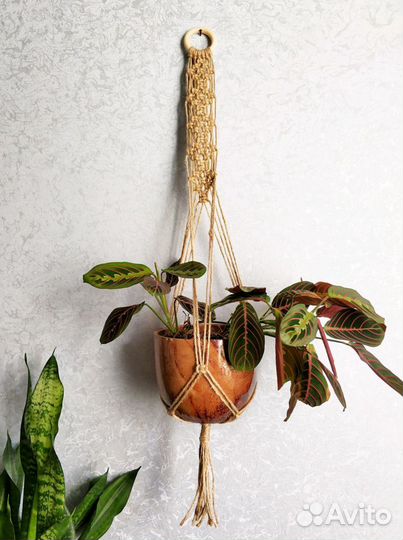 Глиняное кашпо-основа (для макраме)